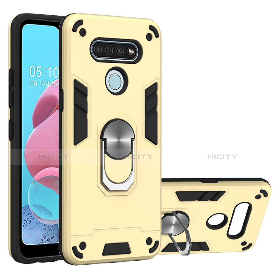 Custodia Silicone e Plastica Opaca Cover con Magnetico Anello Supporto per LG K51