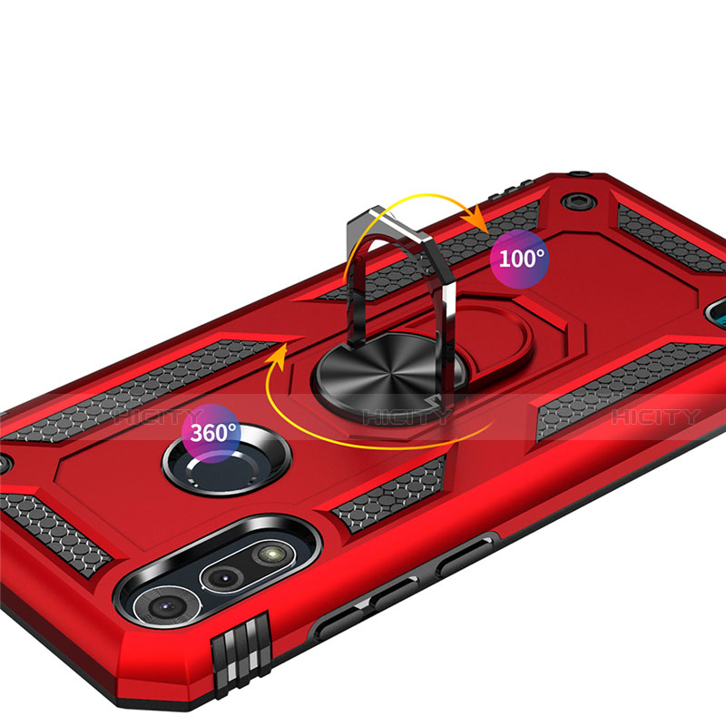 Custodia Silicone e Plastica Opaca Cover con Magnetico Anello Supporto per Motorola Moto E6s (2020)