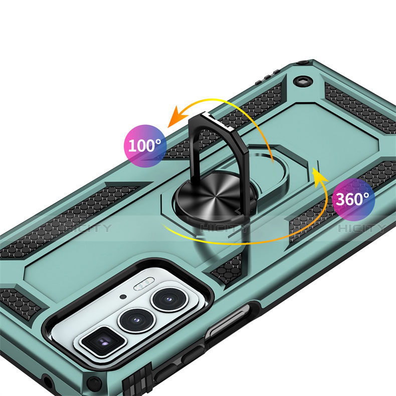 Custodia Silicone e Plastica Opaca Cover con Magnetico Anello Supporto per Motorola Moto Edge 20 Pro 5G