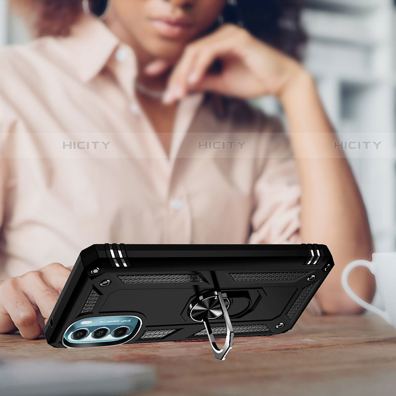 Custodia Silicone e Plastica Opaca Cover con Magnetico Anello Supporto per Motorola Moto G 5G (2022)