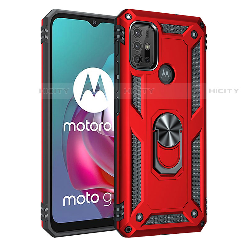 Custodia Silicone e Plastica Opaca Cover con Magnetico Anello Supporto per Motorola Moto G10 Power