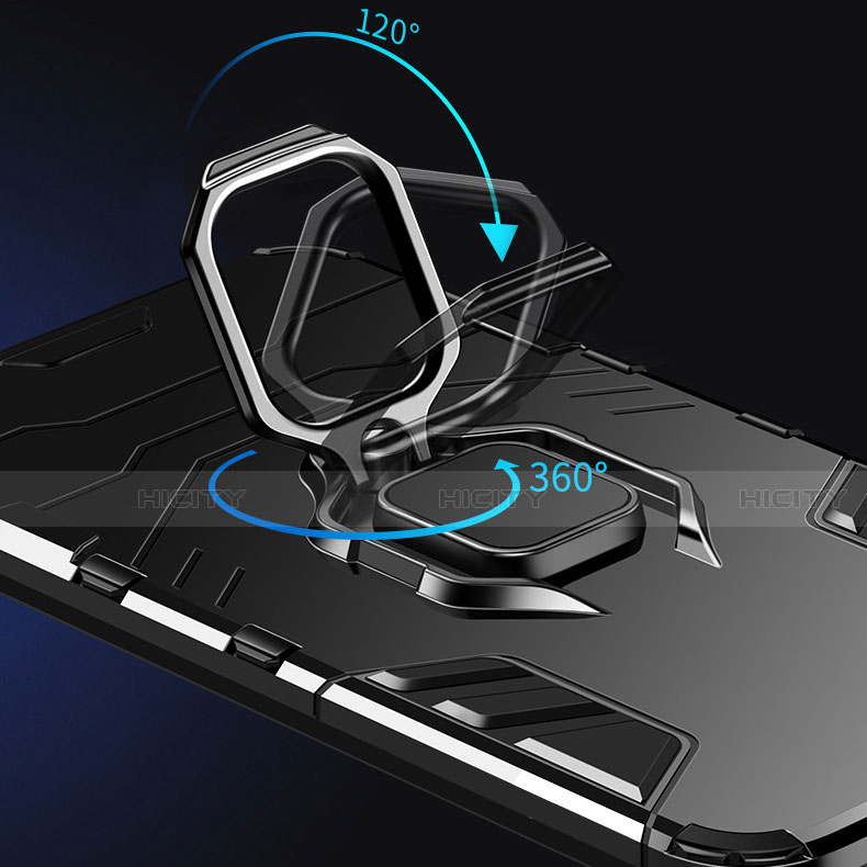 Custodia Silicone e Plastica Opaca Cover con Magnetico Anello Supporto per OnePlus Nord