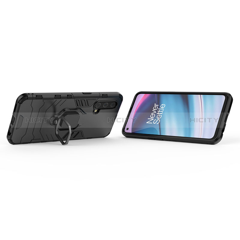 Custodia Silicone e Plastica Opaca Cover con Magnetico Anello Supporto per OnePlus Nord CE 5G