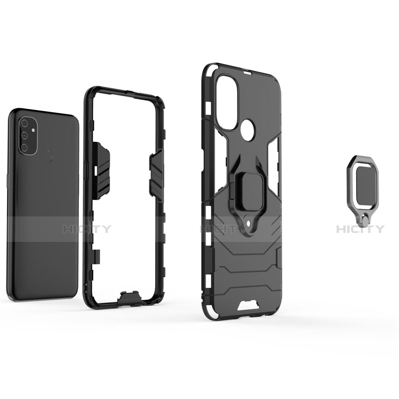 Custodia Silicone e Plastica Opaca Cover con Magnetico Anello Supporto per OnePlus Nord N100