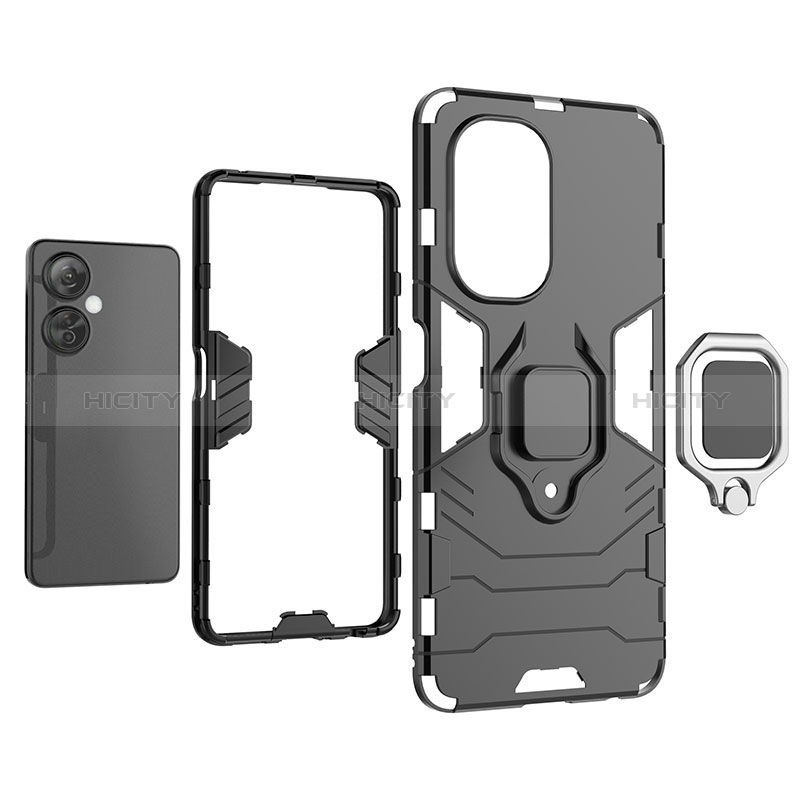 Custodia Silicone e Plastica Opaca Cover con Magnetico Anello Supporto per OnePlus Nord N30 5G