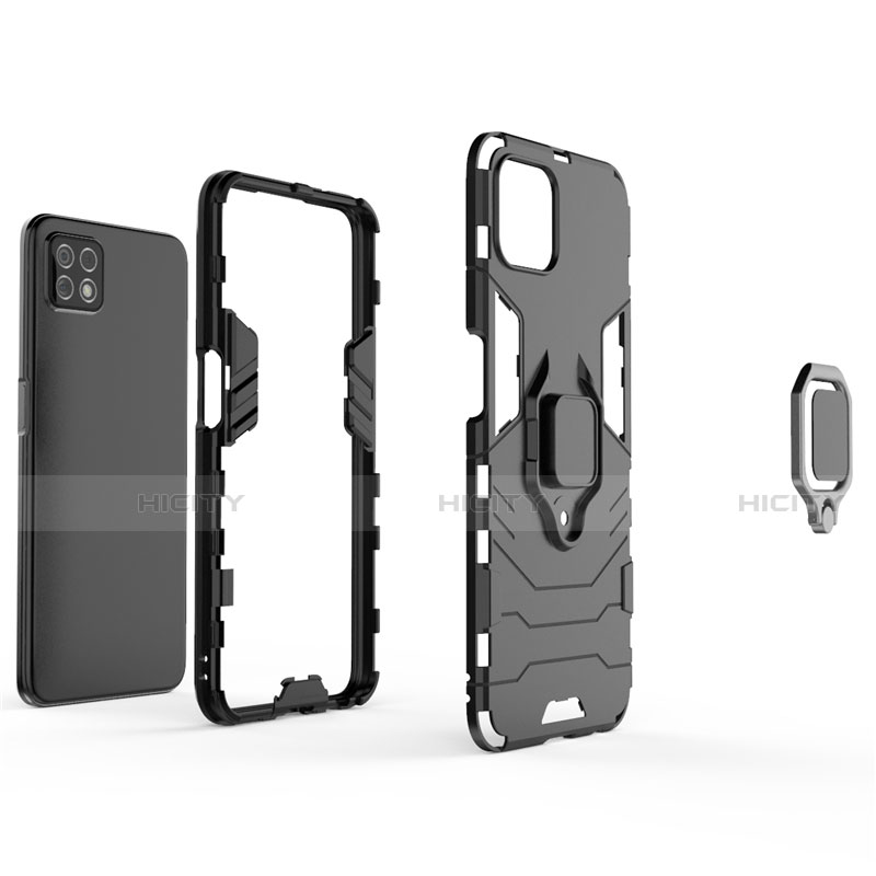 Custodia Silicone e Plastica Opaca Cover con Magnetico Anello Supporto per Oppo A73 5G