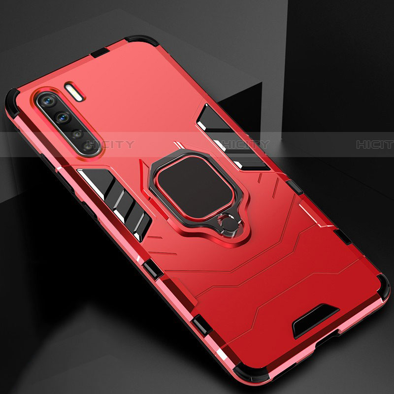 Custodia Silicone e Plastica Opaca Cover con Magnetico Anello Supporto per Oppo A91