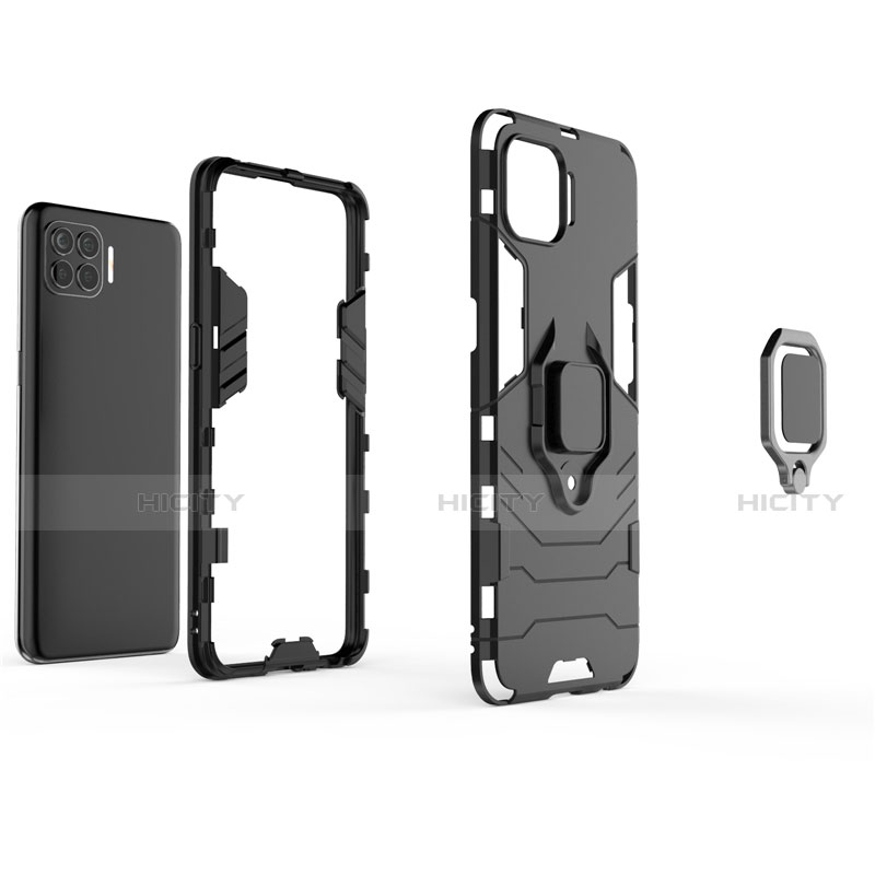 Custodia Silicone e Plastica Opaca Cover con Magnetico Anello Supporto per Oppo A93