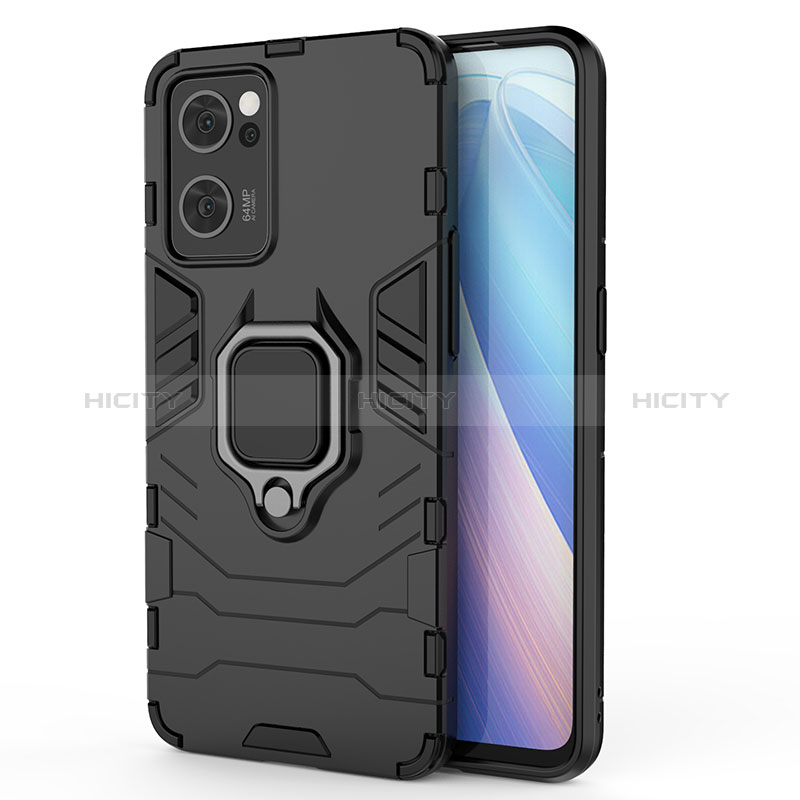 Custodia Silicone e Plastica Opaca Cover con Magnetico Anello Supporto per Oppo Find X5 Lite 5G