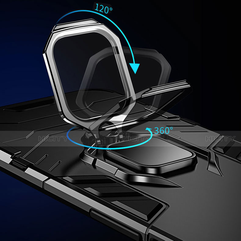 Custodia Silicone e Plastica Opaca Cover con Magnetico Anello Supporto per Oppo K7x 5G