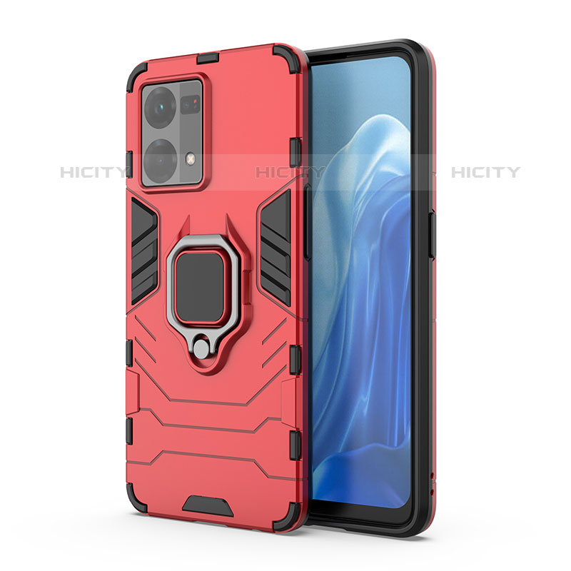 Custodia Silicone e Plastica Opaca Cover con Magnetico Anello Supporto per Oppo Reno8 4G