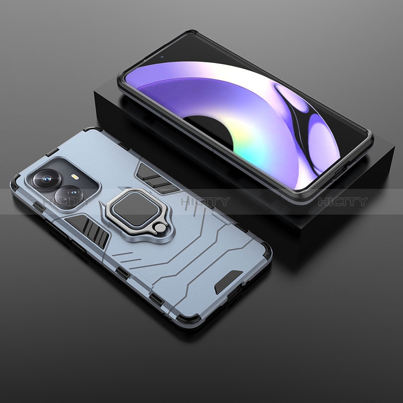 Custodia Silicone e Plastica Opaca Cover con Magnetico Anello Supporto per Realme 10 Pro+ Plus 5G