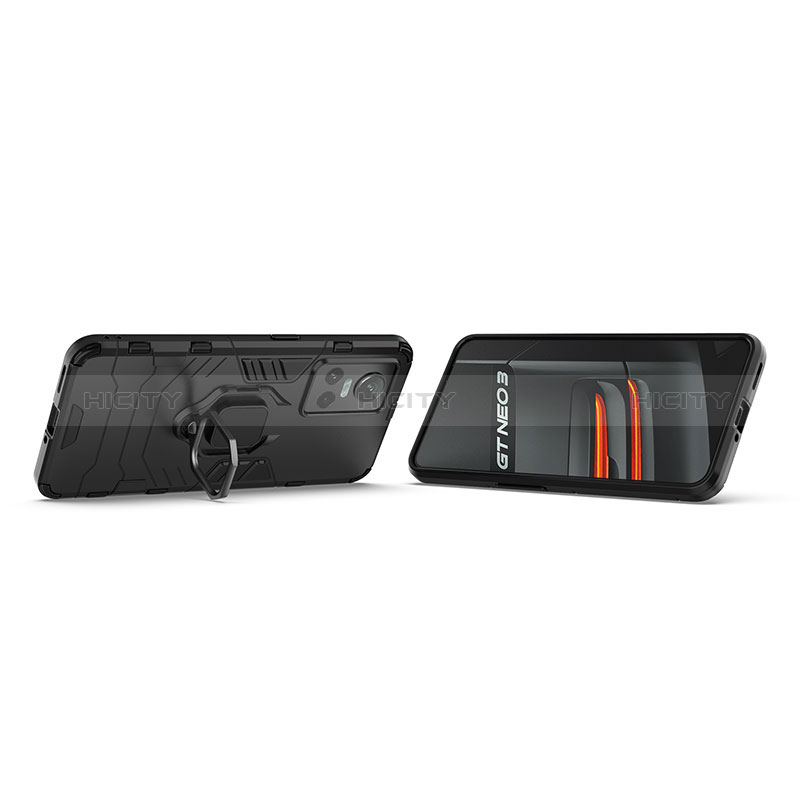 Custodia Silicone e Plastica Opaca Cover con Magnetico Anello Supporto per Realme GT Neo3 5G