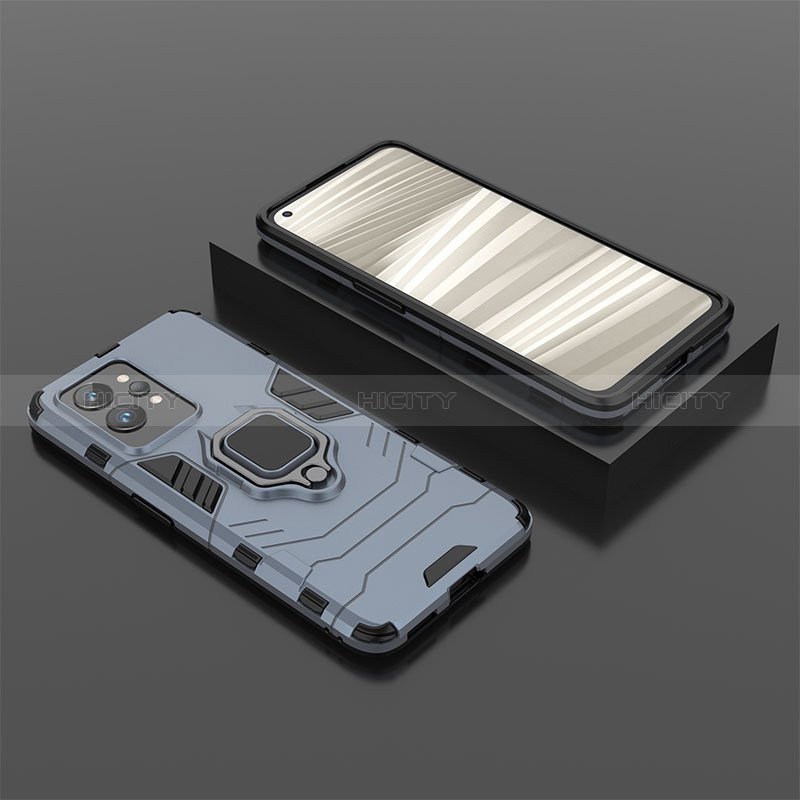 Custodia Silicone e Plastica Opaca Cover con Magnetico Anello Supporto per Realme GT2 Pro 5G