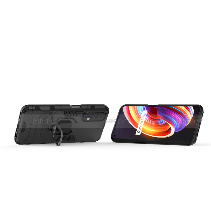 Custodia Silicone e Plastica Opaca Cover con Magnetico Anello Supporto per Realme Narzo 20 Pro