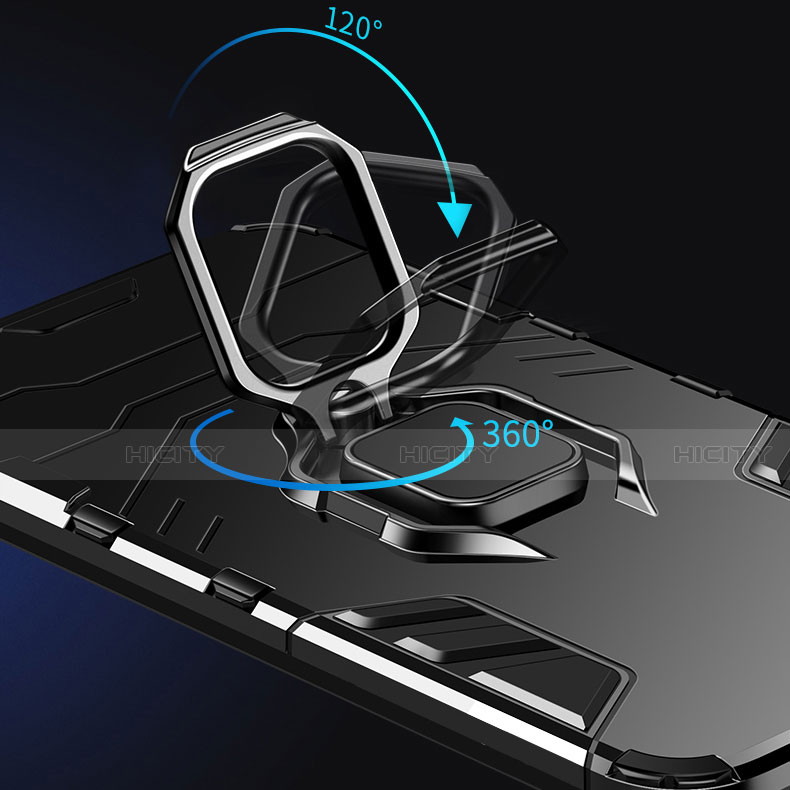 Custodia Silicone e Plastica Opaca Cover con Magnetico Anello Supporto per Realme Narzo 30 Pro 5G