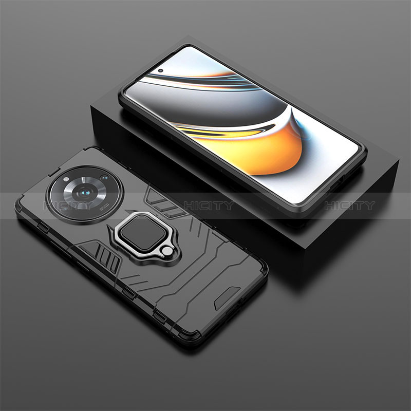 Custodia Silicone e Plastica Opaca Cover con Magnetico Anello Supporto per Realme Narzo 60 Pro 5G