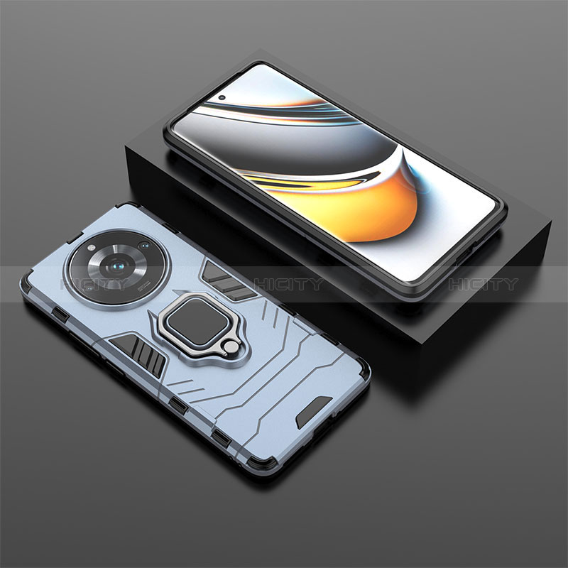 Custodia Silicone e Plastica Opaca Cover con Magnetico Anello Supporto per Realme Narzo 60 Pro 5G