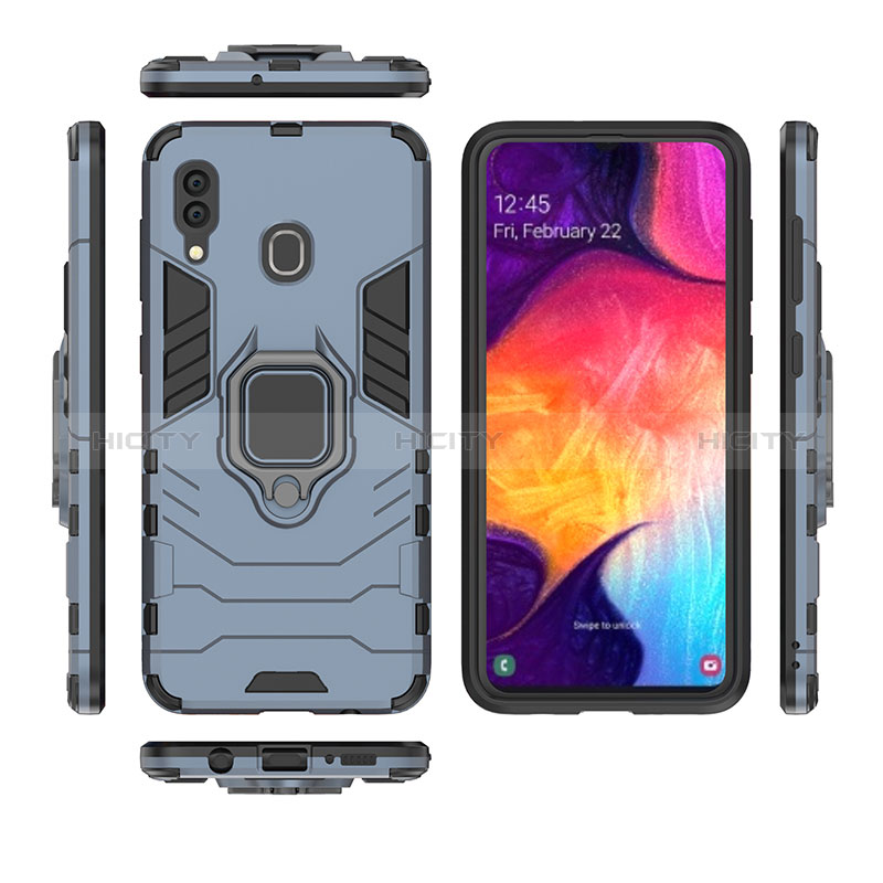 Custodia Silicone e Plastica Opaca Cover con Magnetico Anello Supporto per Samsung Galaxy A20