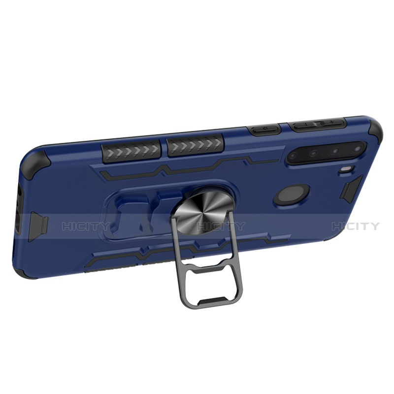 Custodia Silicone e Plastica Opaca Cover con Magnetico Anello Supporto per Samsung Galaxy A21