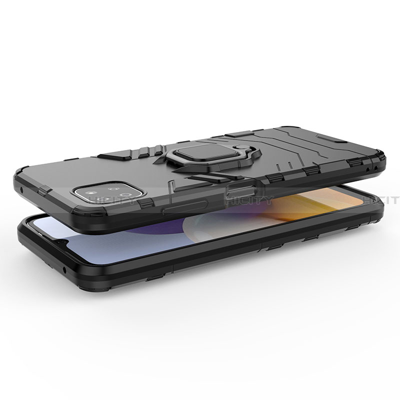 Custodia Silicone e Plastica Opaca Cover con Magnetico Anello Supporto per Samsung Galaxy A22 5G