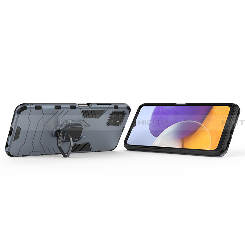 Custodia Silicone e Plastica Opaca Cover con Magnetico Anello Supporto per Samsung Galaxy A22 5G