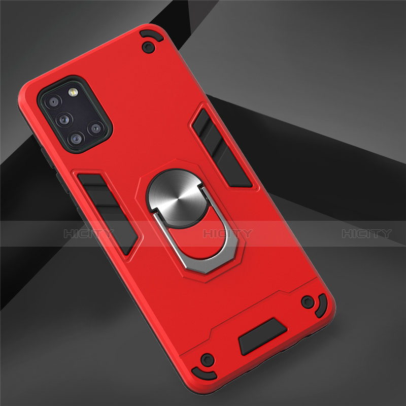 Custodia Silicone e Plastica Opaca Cover con Magnetico Anello Supporto per Samsung Galaxy A31