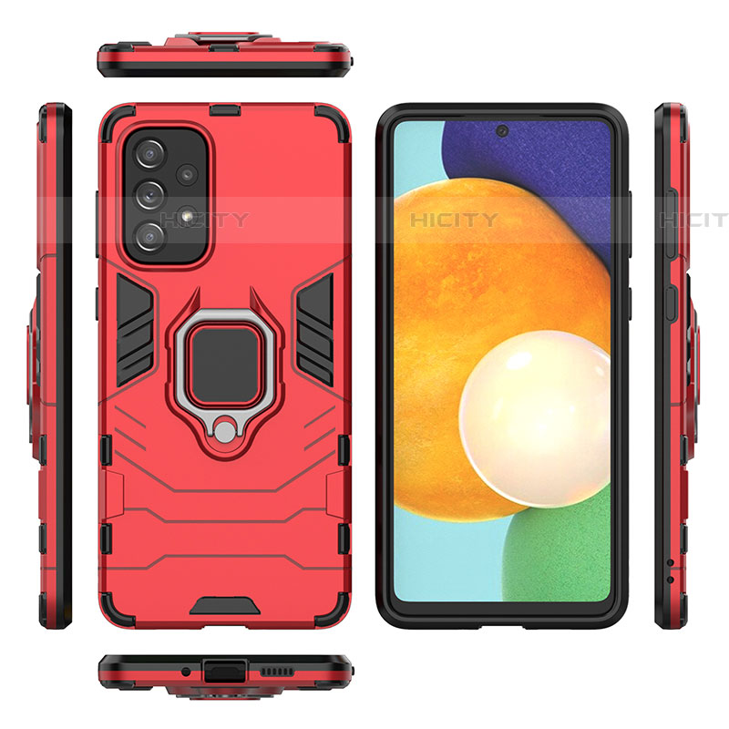 Custodia Silicone e Plastica Opaca Cover con Magnetico Anello Supporto per Samsung Galaxy A73 5G