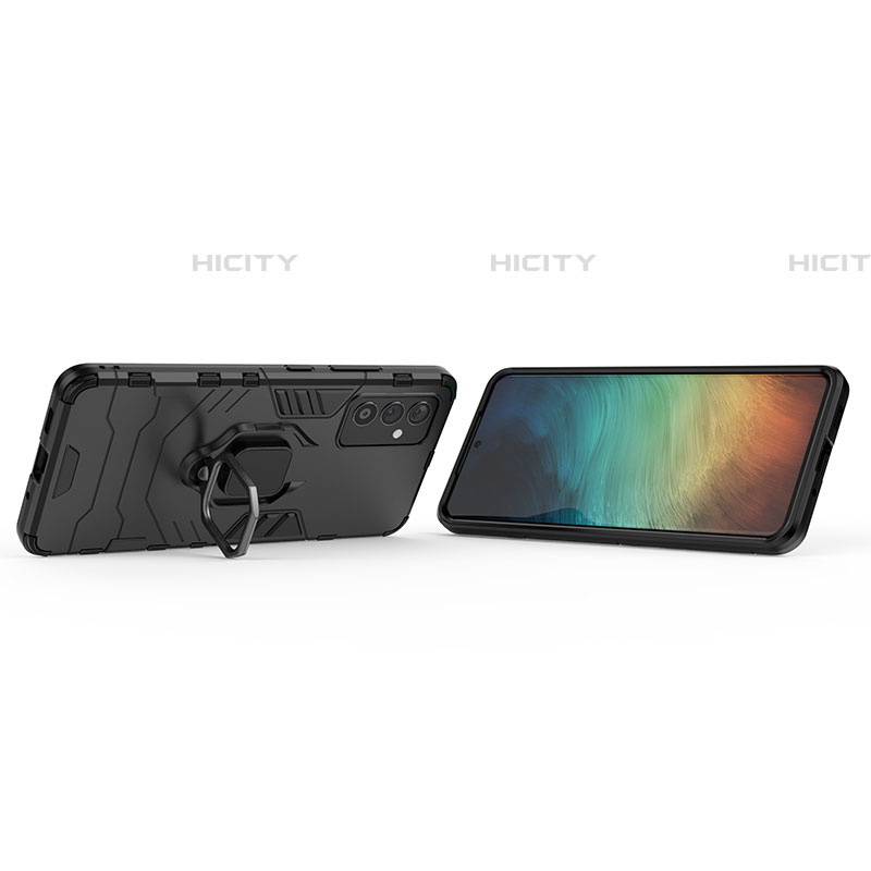 Custodia Silicone e Plastica Opaca Cover con Magnetico Anello Supporto per Samsung Galaxy A82 5G