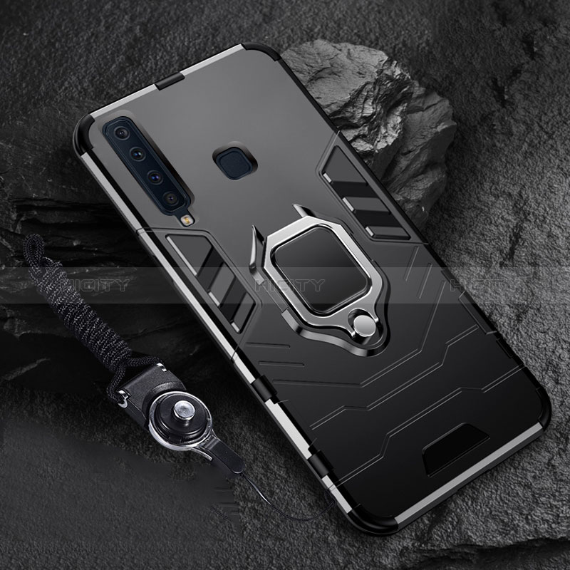 Custodia Silicone e Plastica Opaca Cover con Magnetico Anello Supporto per Samsung Galaxy A9 (2018) A920