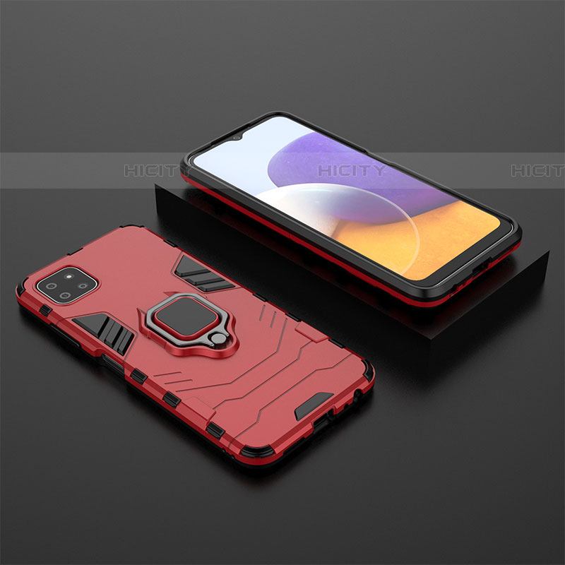 Custodia Silicone e Plastica Opaca Cover con Magnetico Anello Supporto per Samsung Galaxy F42 5G