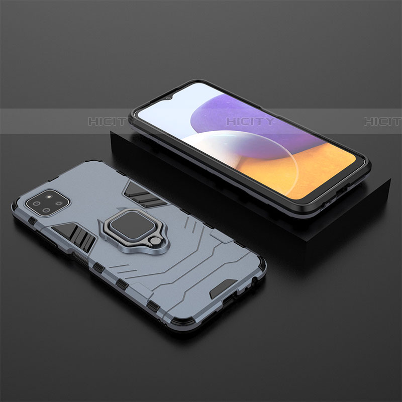 Custodia Silicone e Plastica Opaca Cover con Magnetico Anello Supporto per Samsung Galaxy F42 5G