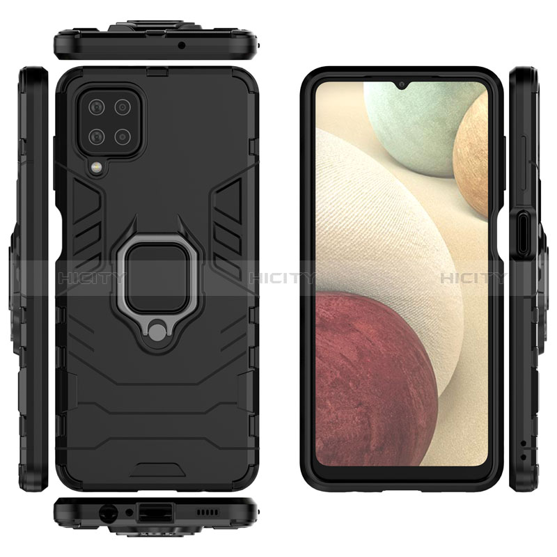 Custodia Silicone e Plastica Opaca Cover con Magnetico Anello Supporto per Samsung Galaxy M12