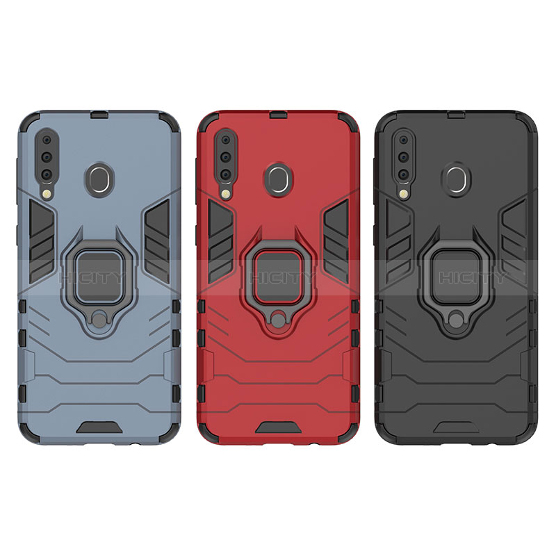 Custodia Silicone e Plastica Opaca Cover con Magnetico Anello Supporto per Samsung Galaxy M30