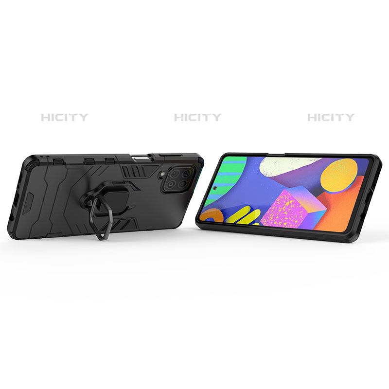Custodia Silicone e Plastica Opaca Cover con Magnetico Anello Supporto per Samsung Galaxy M62 4G