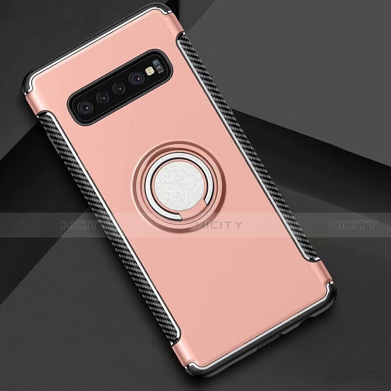 Custodia Silicone e Plastica Opaca Cover con Magnetico Anello Supporto per Samsung Galaxy S10 5G