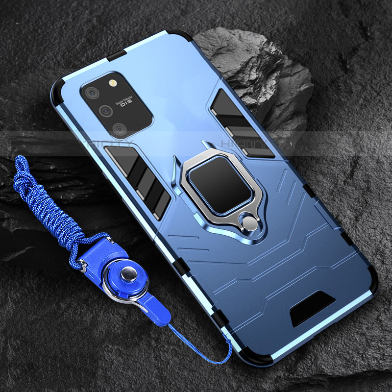 Custodia Silicone e Plastica Opaca Cover con Magnetico Anello Supporto per Samsung Galaxy S10 Lite