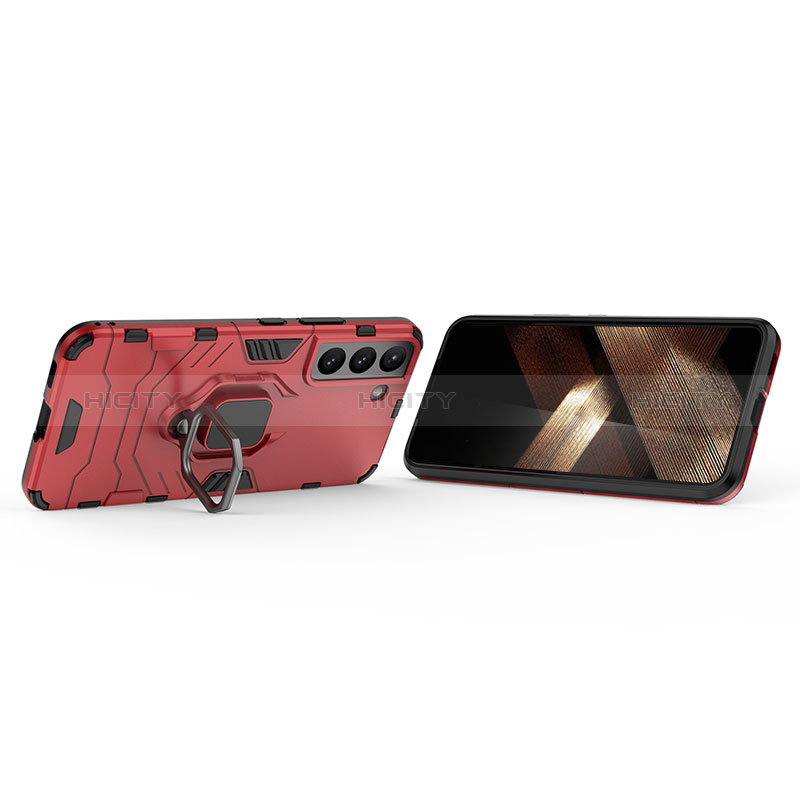 Custodia Silicone e Plastica Opaca Cover con Magnetico Anello Supporto per Samsung Galaxy S24 5G