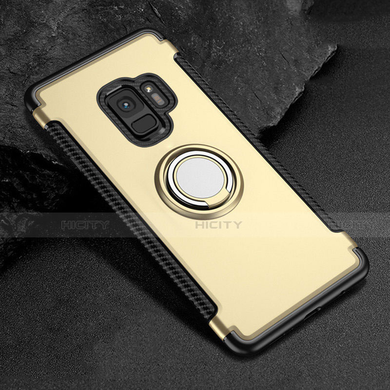 Custodia Silicone e Plastica Opaca Cover con Magnetico Anello Supporto per Samsung Galaxy S9