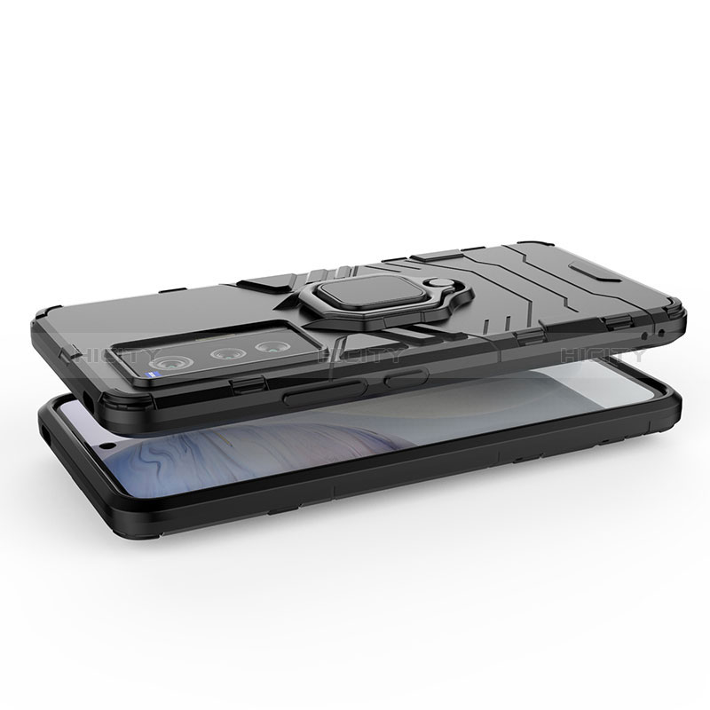 Custodia Silicone e Plastica Opaca Cover con Magnetico Anello Supporto per Vivo X70 5G