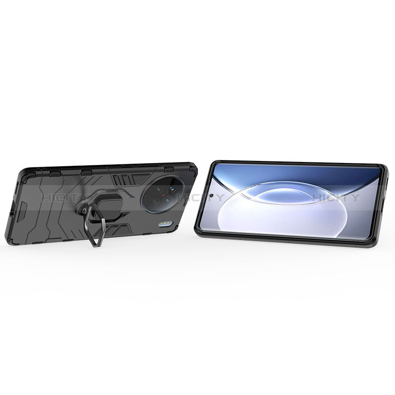 Custodia Silicone e Plastica Opaca Cover con Magnetico Anello Supporto per Vivo X90 5G