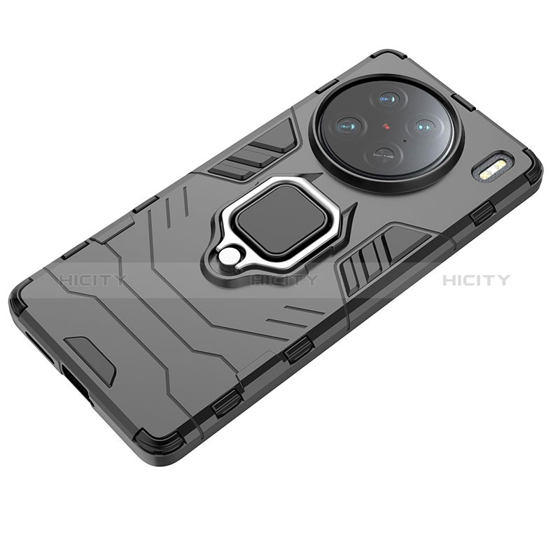 Custodia Silicone e Plastica Opaca Cover con Magnetico Anello Supporto per Vivo X90 Pro 5G