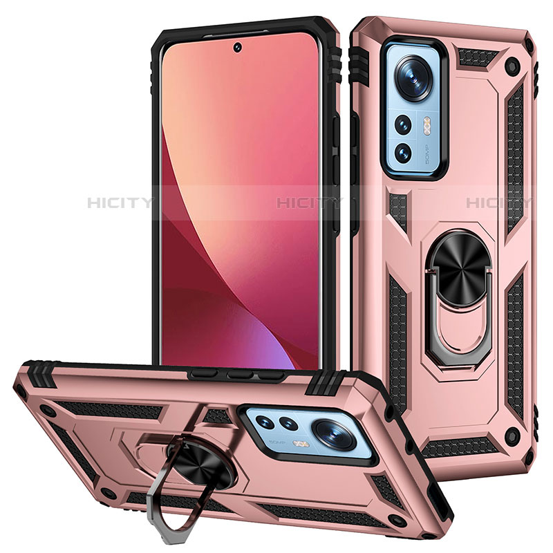 Custodia Silicone e Plastica Opaca Cover con Magnetico Anello Supporto per Xiaomi Mi 12 Pro 5G