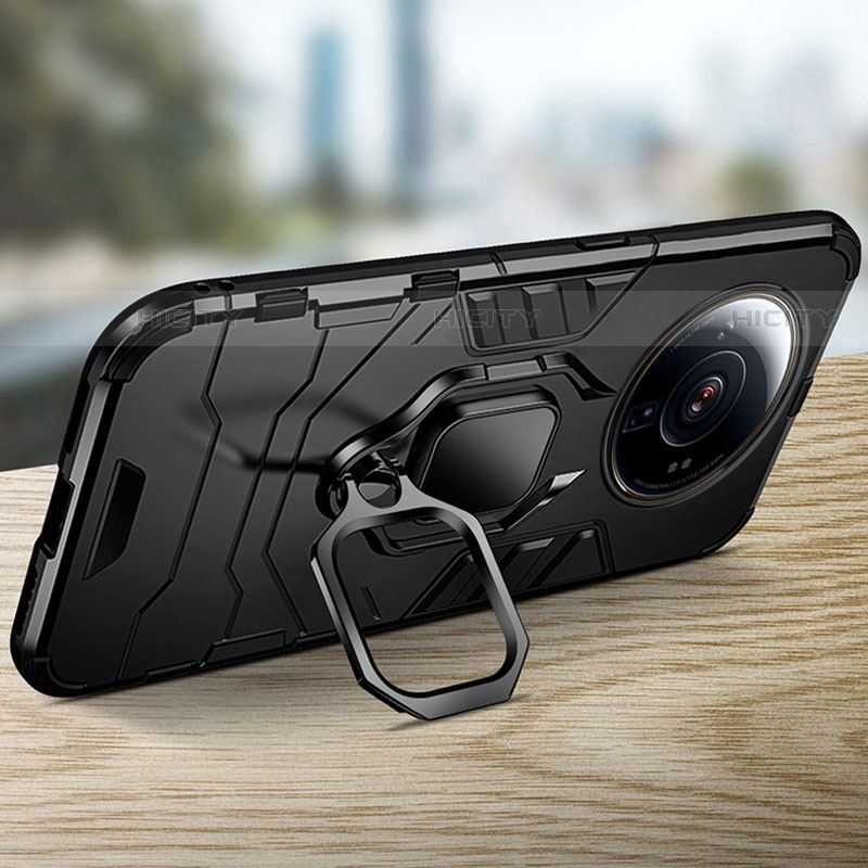 Custodia Silicone e Plastica Opaca Cover con Magnetico Anello Supporto per Xiaomi Mi 12S Ultra 5G