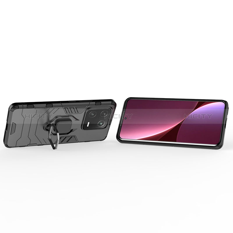 Custodia Silicone e Plastica Opaca Cover con Magnetico Anello Supporto per Xiaomi Mi 13 Pro 5G