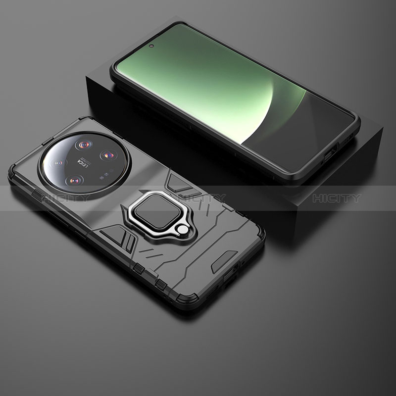 Custodia Silicone e Plastica Opaca Cover con Magnetico Anello Supporto per Xiaomi Mi 13 Ultra 5G