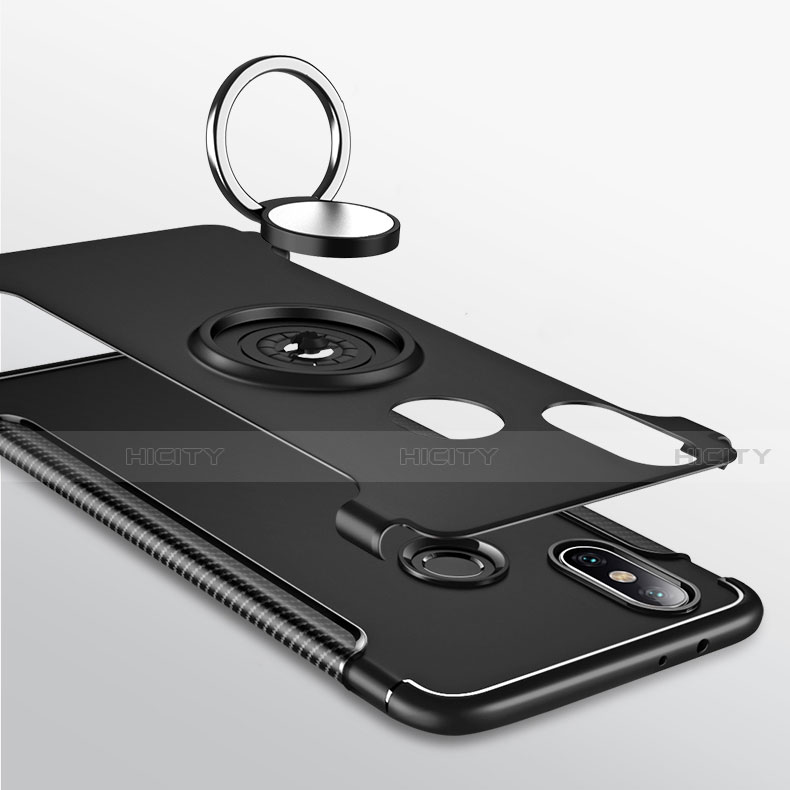 Custodia Silicone e Plastica Opaca Cover con Magnetico Anello Supporto per Xiaomi Mi 8
