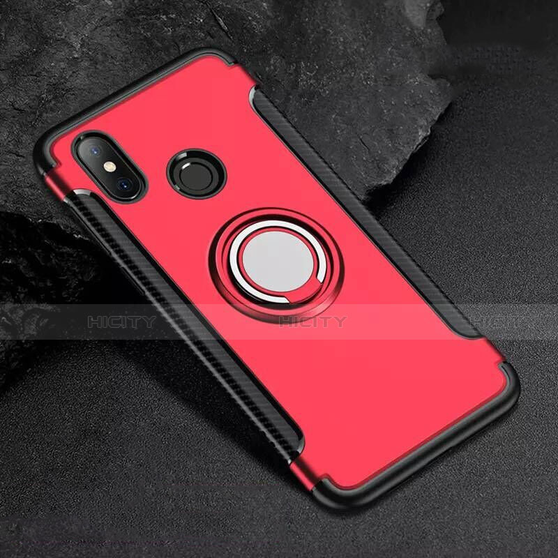 Custodia Silicone e Plastica Opaca Cover con Magnetico Anello Supporto per Xiaomi Mi 8