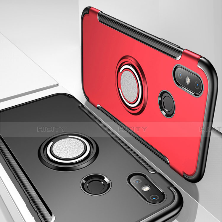 Custodia Silicone e Plastica Opaca Cover con Magnetico Anello Supporto per Xiaomi Mi A2 Lite