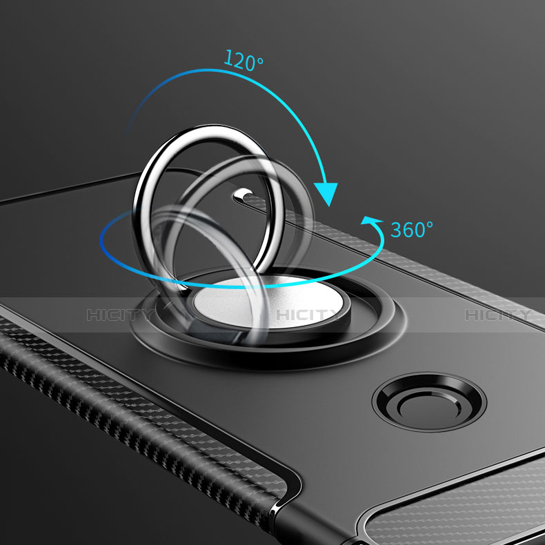 Custodia Silicone e Plastica Opaca Cover con Magnetico Anello Supporto per Xiaomi Mi Max 3